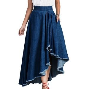 Asymmetrical Denim Skirt